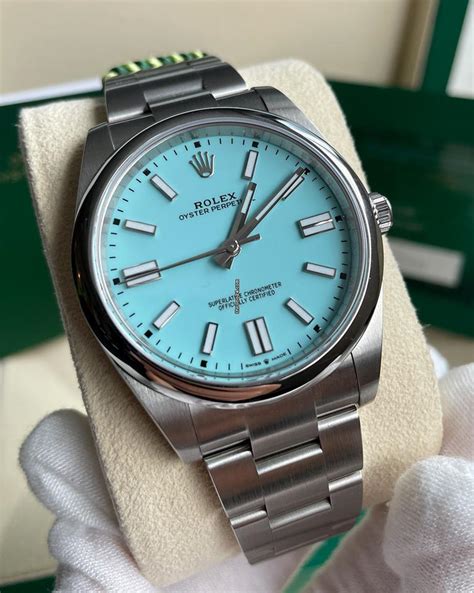 rolex oyster perpetual 41 silber|rolex tiffany blue 41 price.